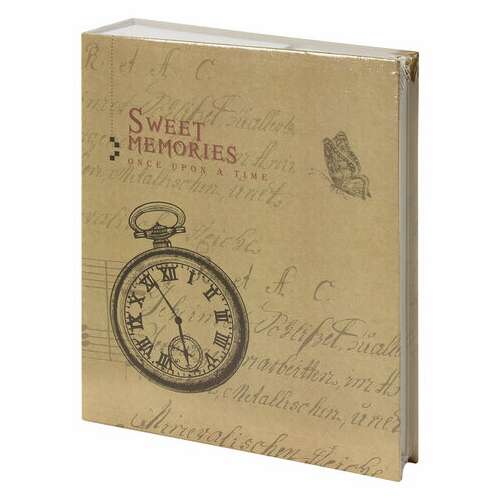  Фотоальбом brauberg "часы, крафт" на 200 фото 10х15 см, твердая обложка, термосварка, 391165 | Фотоальбомы