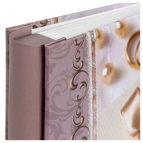  Фотоальбом brauberg "свадебный подарок" на 200 фото 10х15 см, твердая обложка, переплет, бокс, 391153 | Фотоальбомы