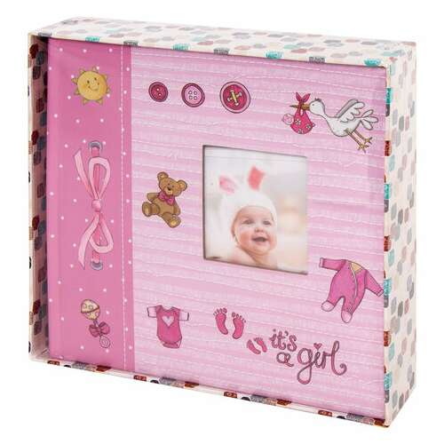  Фотоальбом brauberg "it's a girl" на 200 фото 10х15 см, твердая обложка, бумажные страницы, бокс, розовый, 391145 | Фотоальбомы