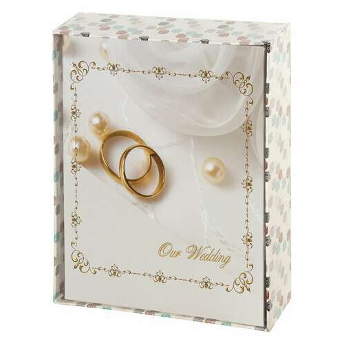  Фотоальбом brauberg "кольца и жемчуг" на 200 фото 10х15 см, твердая обложка, переплет, бокс, 391151 | Фотоальбомы