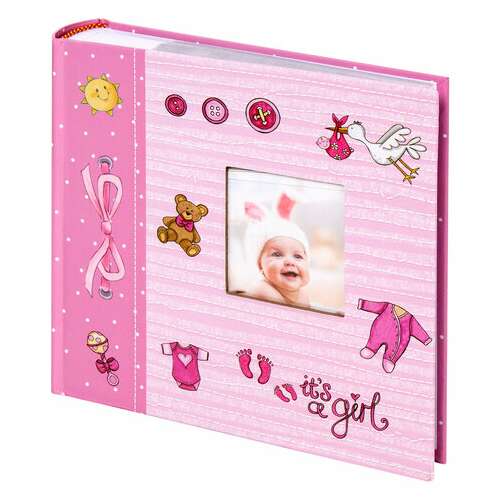  Фотоальбом brauberg "it's a girl" на 200 фото 10х15 см, твердая обложка, бумажные страницы, бокс, розовый, 391145 | Фотоальбомы