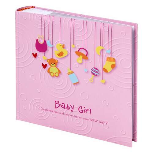  Фотоальбом brauberg "baby girl" на 200 фото 10х15 см, твердая обложка, бумажные страницы, бокс, розовый, 391143 | Фотоальбомы