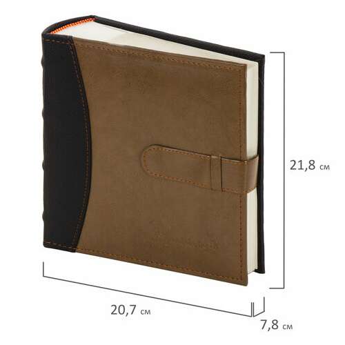  Фотоальбом brauberg "business style" на 300 фото 10х15 см, под кожу, бумажные страницы, бокс, 391183 | Фотоальбомы