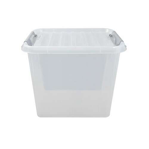  Ящик-контейнер 50 л с крышкой на защелках "профи", 40х50х39 см, штабелируемый, прочный, прозрачный, 437960000 | Ящики, боксы и корзины универсальные