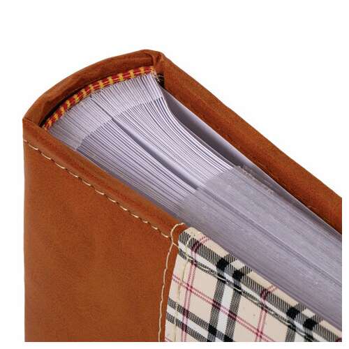  Фотоальбом brauberg "шотландка" на 200 фото 10х15 см, под кожу, бумажные страницы, бокс, 391192 | Фотоальбомы