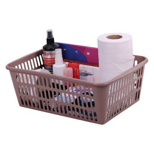  Корзинка 8 литров универсальная, 12,5х25х36 см, для хранения, пластик, ассорти, 333, 433330065 | Ящики, боксы и корзины универсальные