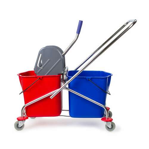  Тележка уборочная brabix, 2 съемных ведра 25 л, механический отжим, металлический каркас, 601499 | Тележки уборочные