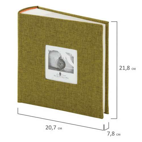  Фотоальбом brauberg на 300 фото 10х15 см, ткань, хаки, 391188 | Фотоальбомы