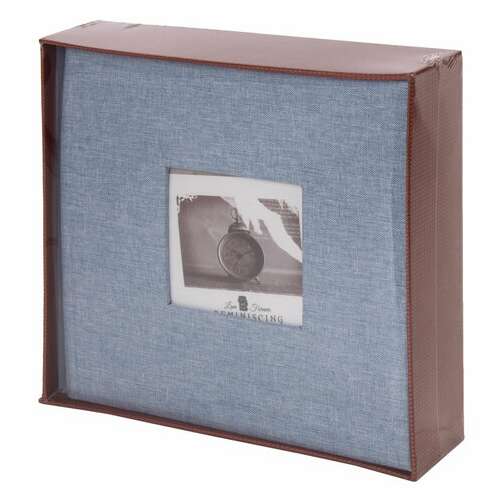  Фотоальбом brauberg "джинс" на 200 фото 10х15 см, ткань, бумажные страницы, переплет, бокс, 391173 | Фотоальбомы