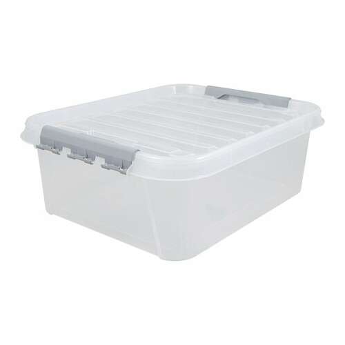  Ящик-контейнер 23 л с крышкой на защелках "профи", 18х50х39 см, штабелируемый, прочный, прозрачный, 437940000 | Ящики, боксы и корзины универсальные