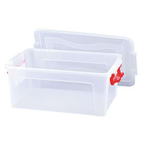  Ящик-контейнер для хранения 14 л, с крышкой на защелках, 18х43х29 см, прозрачный, idea, м 2866, м2866 | Ящики, боксы и корзины универсальные
