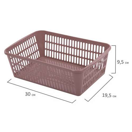 Корзинка 4 литра универсальная, 9,5х30х19,5 см, для хранения, пластик, ассорти, 332, 433320065 | Ящики, боксы и корзины универсальные