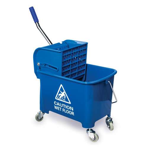  Тележка уборочная brabix, ведро 20 л, механический отжим, универсальная для офиса/дома, синяя, 601497 | Тележки уборочные