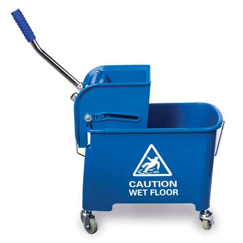  Тележка уборочная brabix, ведро 20 л, механический отжим, универсальная для офиса/дома, синяя, 601497 | Тележки уборочные