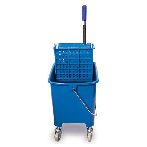  Тележка уборочная brabix, ведро 20 л, механический отжим, универсальная для офиса/дома, синяя, 601497 | Тележки уборочные