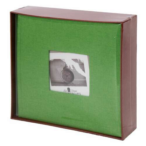  Фотоальбом brauberg "лайм" на 200 фото 10х15 см, ткань, зеленый, 391189 | Фотоальбомы