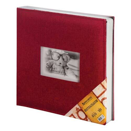  Фотоальбом brauberg на 500 фото 10х15 см, ткань, бордовый, 391187 | Фотоальбомы