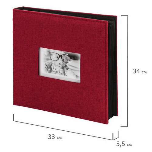  Фотоальбом brauberg на 500 фото 10х15 см, ткань, бордовый, 391187 | Фотоальбомы