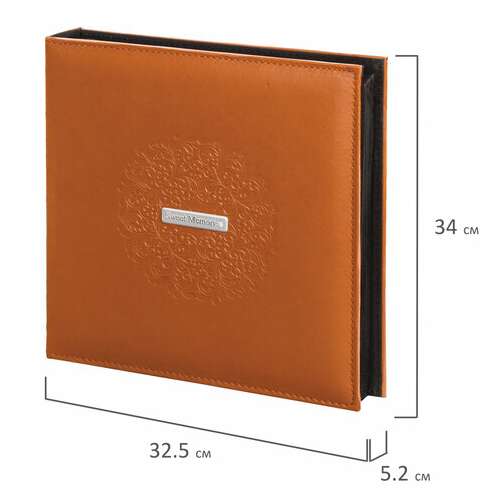  Фотоальбом brauberg "omega" на 500 фото 10х15 см, под гладкую кожу, коричневый, 391181 | Фотоальбомы