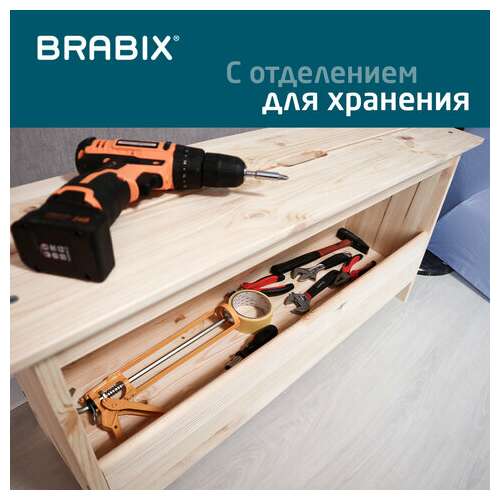  Скамья деревянная, сосна, brabix "scandi wood sc-003", 1000х250х450 мм, 641889, 006.02.35 | Комоды и тумбы из дерева «scandi wood»