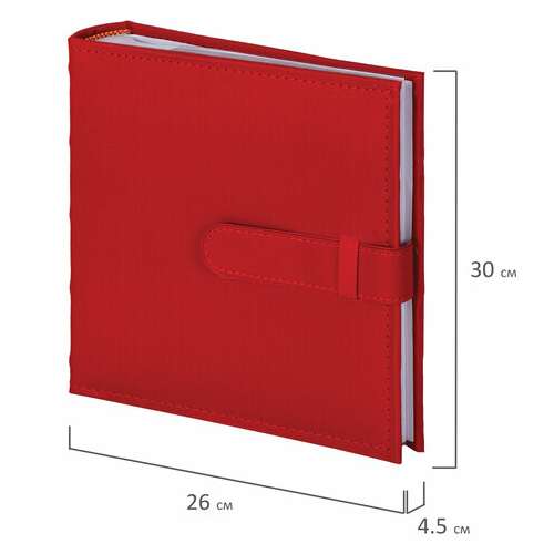  Фотоальбом brauberg на 200 фото 10х15 см, под кожу, бумажные страницы, бокс, красный, 391193 | Фотоальбомы