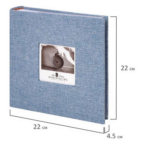  Фотоальбом brauberg "джинс" на 200 фото 10х15 см, ткань, бумажные страницы, переплет, бокс, 391173 | Фотоальбомы