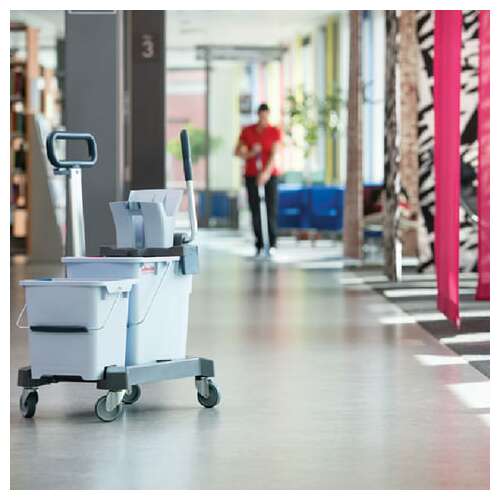  Тележка уборочная vileda "ультраспидпро", 2 съемных ведра 25 л + 10 л, платформа, с ручкой, туннельный отжим, 147209 | Тележки уборочные