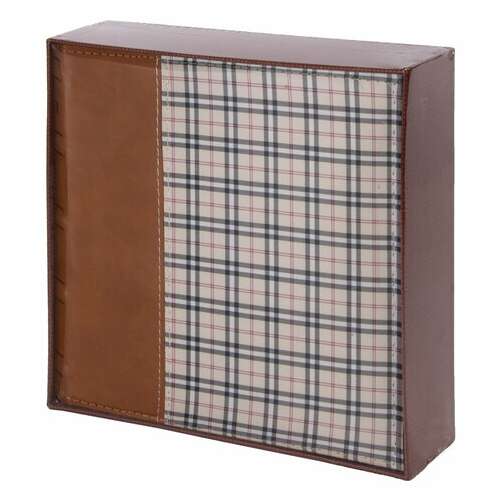  Фотоальбом brauberg "шотландка" на 200 фото 10х15 см, под кожу, бумажные страницы, бокс, 391192 | Фотоальбомы