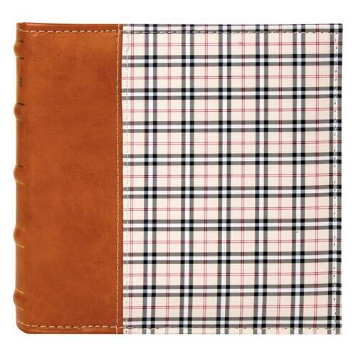  Фотоальбом brauberg "шотландка" на 200 фото 10х15 см, под кожу, бумажные страницы, бокс, 391192 | Фотоальбомы