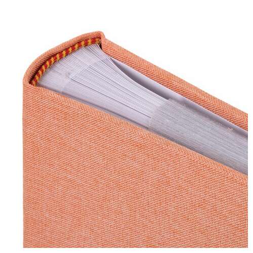  Фотоальбом brauberg "персик" на 200 фото 10х15 см, ткань, персиковый, 391190 | Фотоальбомы