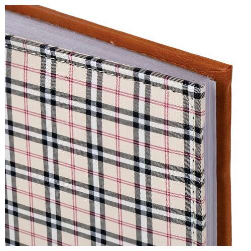  Фотоальбом brauberg "шотландка" на 200 фото 10х15 см, под кожу, бумажные страницы, бокс, 391192 | Фотоальбомы