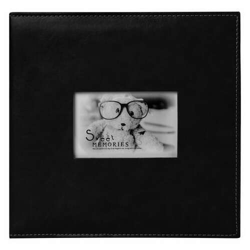  Фотоальбом brauberg "premium black" 20 магнитных листов 30х32 см, под кожу, черный, 391186 | Фотоальбомы