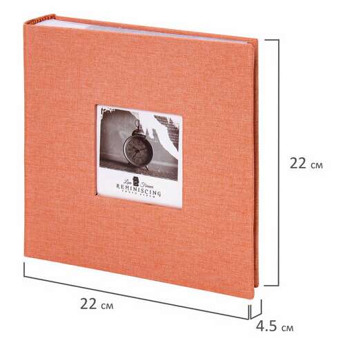  Фотоальбом brauberg "персик" на 200 фото 10х15 см, ткань, персиковый, 391190 | Фотоальбомы