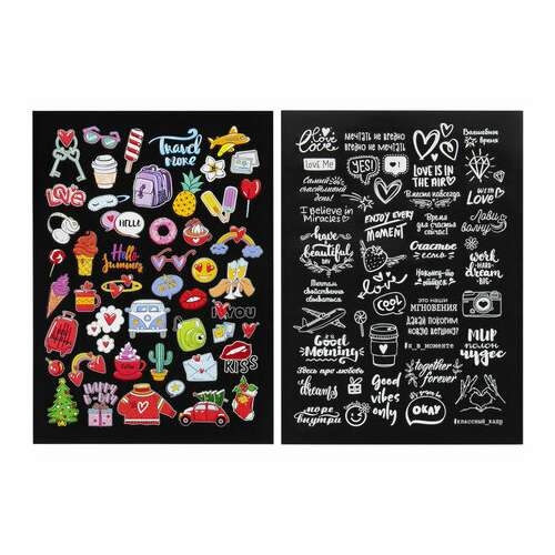  Фотоальбом 16х18 см, 20 черных листов, обложка крафт, уголки/стикеры/ручка/клей, brg black&kraft, 880652 | Фотоальбомы