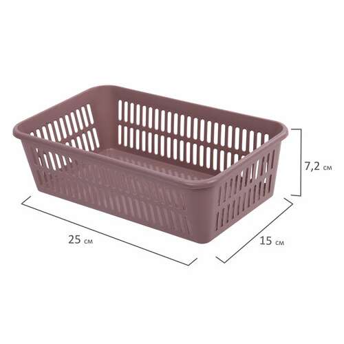  Корзинка 2 литра универсальная, 7,2х25х15 см, для хранения, пластик, ассорти, 331, 433310065 | Ящики, боксы и корзины универсальные