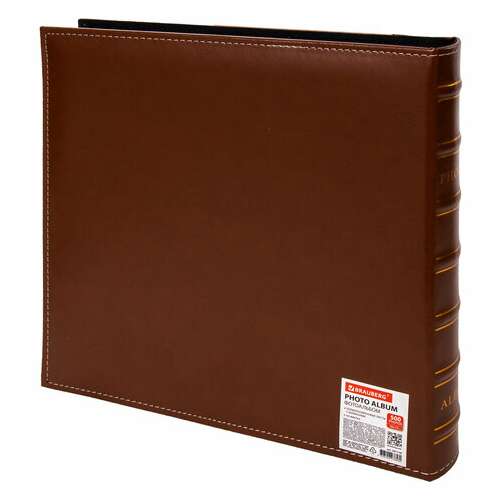  Фотоальбом brauberg "camel" на 500 фото 10х15 см, под гладкую кожу, коричневый, 391178 | Фотоальбомы