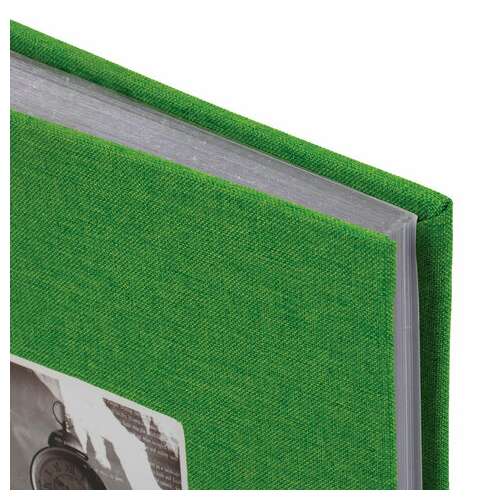 Фотоальбом brauberg "лайм" на 200 фото 10х15 см, ткань, зеленый, 391189 | Фотоальбомы