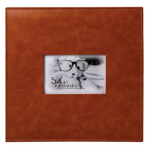  Фотоальбом brauberg "premium brown" 20 магнитных листов 30х32 см, под кожу, коричневый, 391185 | Фотоальбомы