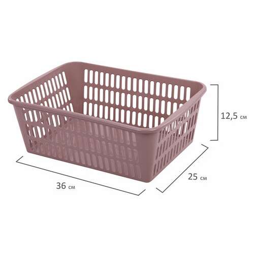  Корзинка 8 литров универсальная, 12,5х25х36 см, для хранения, пластик, ассорти, 333, 433330065 | Ящики, боксы и корзины универсальные