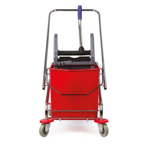  Тележка уборочная brabix, 2 съемных ведра 25 л, механический отжим, металлический каркас, 601499 | Тележки уборочные