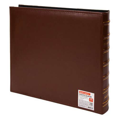  Фотоальбом brauberg "smooth brown" на 500 фото 10х15 см, под гладкую кожу, коричневый, 391177 | Фотоальбомы