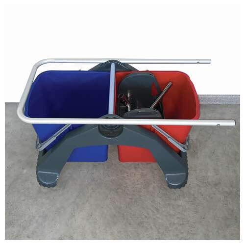  Тележка уборочная brabix, 2 съемных ведра 30 л, механический отжим, пластиковый каркас, фиксирующаяся ручка, 606661 | Тележки уборочные