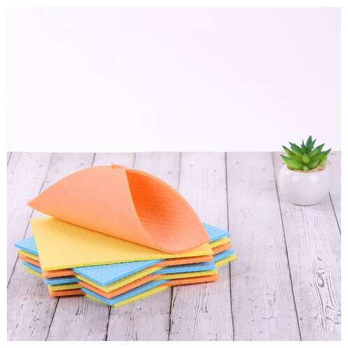  Салфетки целлюлозные (губчатые) maxi, 15х18 см, комплект 3 шт., мега впитываемость, laima, к5025, 601558 | Салфетки хозяйственные