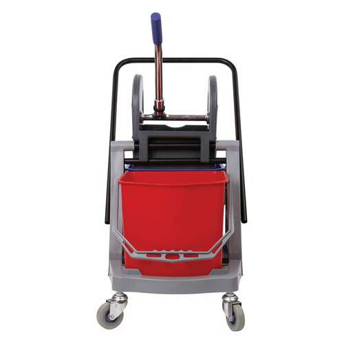  Тележка уборочная brabix, 2 съемных ведра 17 л, механический отжим, пластиковый каркас, 606660 | Тележки уборочные