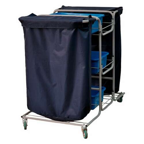 Тележка уборочная eco-force многофункциональная (отель, кафе, столовые, офис), 3 поддона, 2 держателя и основания для мешка, 2 мешка, 26ef/4  Тележка уборочная eco-force многофункциональная (отель, кафе, столовые, офис), 3 поддона, 2 держателя и основания для мешка, 2 мешка, 26ef/4 | Тележки уборочные