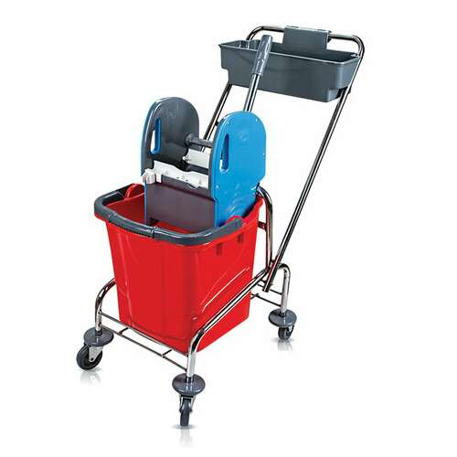  Тележка уборочная, 1 съемное ведро 25 л, механический отжим, корзина, brabix, турция, 607902 | Тележки уборочные