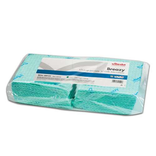  Салфетка vileda "бризи", комплект 25 шт., объемное микроволокно, зеленая, 35х35 см, 120131 | Салфетки хозяйственные