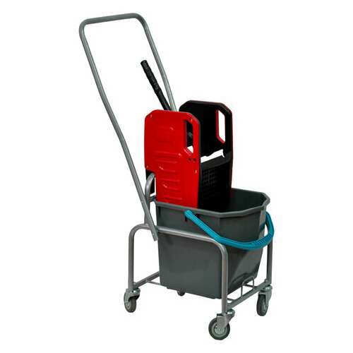  Тележка уборочная eco-force, 1 съемное ведро 25 л, отжим, металлический каркас, бесшумные колеса, 21ef/1 | Тележки уборочные