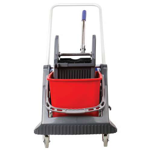  Тележка уборочная brabix, 2 съемных ведра 30 л, механический отжим, пластиковый каркас, фиксирующаяся ручка, 606661 | Тележки уборочные