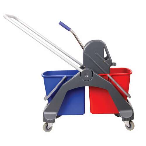  Тележка уборочная brabix, 2 съемных ведра 30 л, механический отжим, пластиковый каркас, фиксирующаяся ручка, 606661 | Тележки уборочные